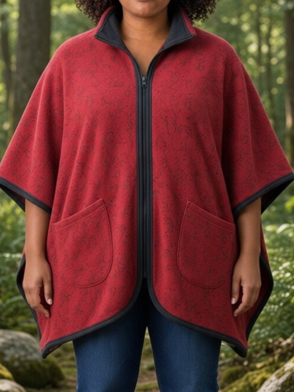 Women's lord Daniel Cape Jacket poncho collard fleece overcoat oversized